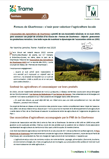 Fermes de Chartreuse : s’unir pour valoriser l’agriculture locale