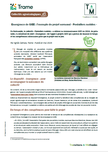 Emergence de GIEE : l’exemple du projet normand « Poulaillers mobiles »