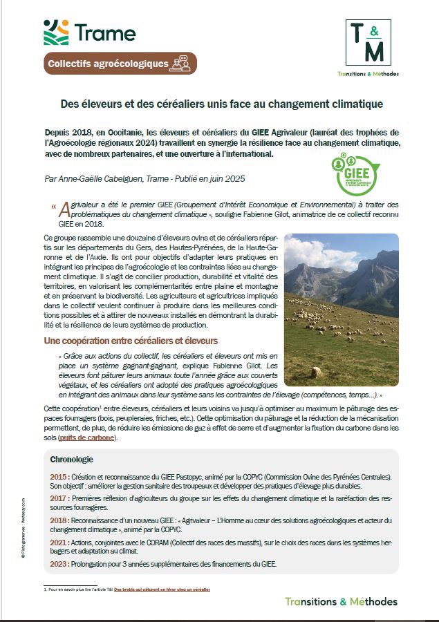Des éleveurs et des céréaliers unis face au changement climatique