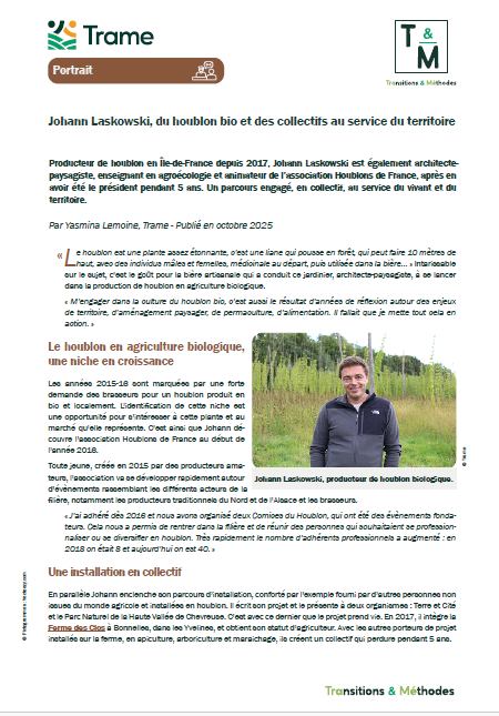 Johann Laskowski, du houblon bio et des collectifs au service du territoire