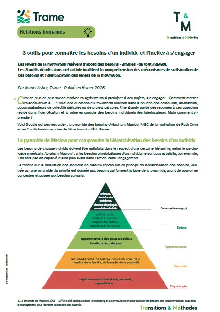 3 outils pour connaître les besoins d’un individu et l’inciter à s’engager
